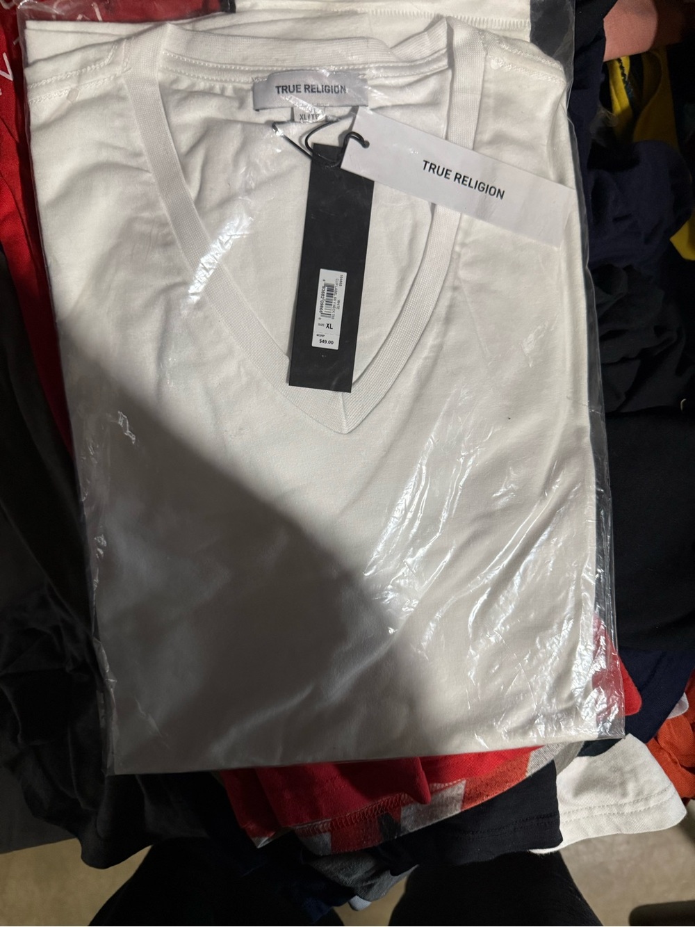 True Religion White V-Neck Tee with Tag